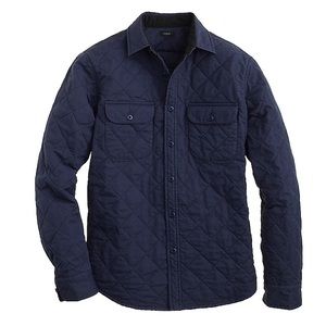 Men’s Large Quilted Navy Blue J. Crew Shirt Jacket